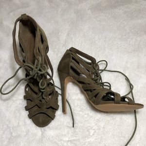 Olive green heels